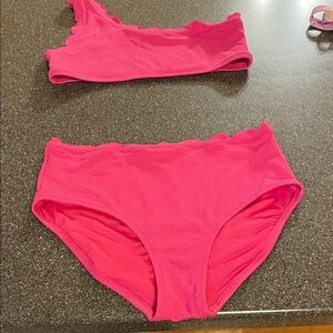 Old Navy Vibrant Pink Scalloped Bikini